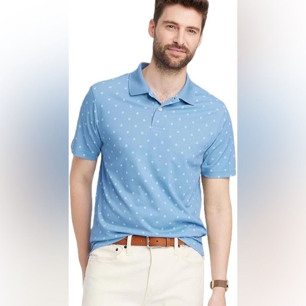 NWT-Goodfellow & Co.- standard fit -mens blue golf polo- Size small